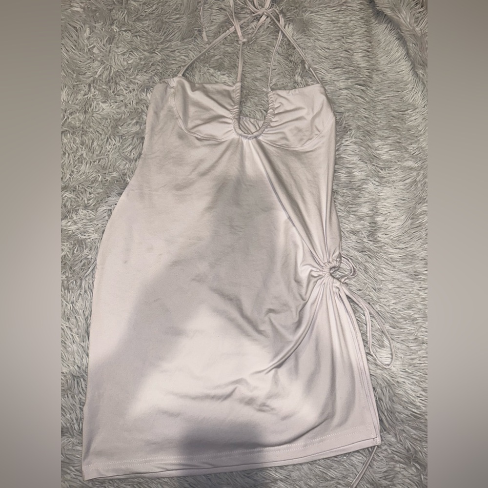 Halter Bodycon Ruched Spaghetti Strap Cut Out Mini Dress